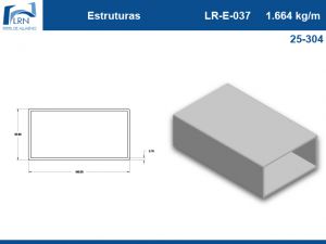 Imagem do PERFIL ALUMINIO LR E 037