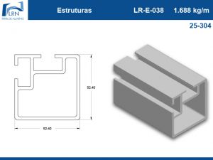 Imagem do PERFIL ALUMINIO LR E 038