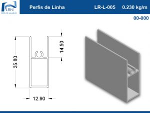 Imagem do PERFIL ALUMINIO LR L 005