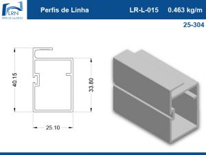 Imagem do PERFIL ALUMINIO LR L 015