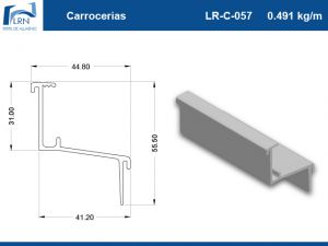 Imagem do PERFIL ALUMINIO LR C 057