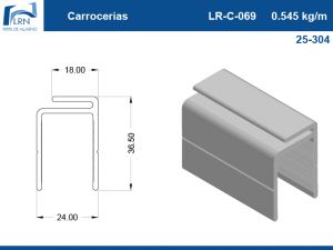 Imagem do PERFIL ALUMINIO LR C 069