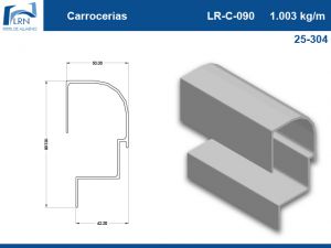 Imagem do PERFIL ALUMINIO LR C 090