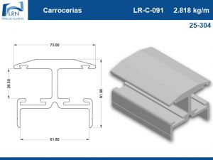 Imagem do PERFIL ALUMINIO LR C 091