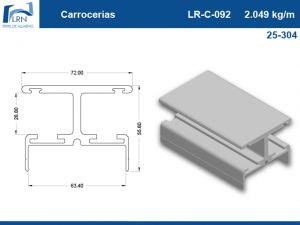 Imagem do PERFIL ALUMINIO LR C 092