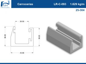 Imagem do PERFIL ALUMINIO LR C 093